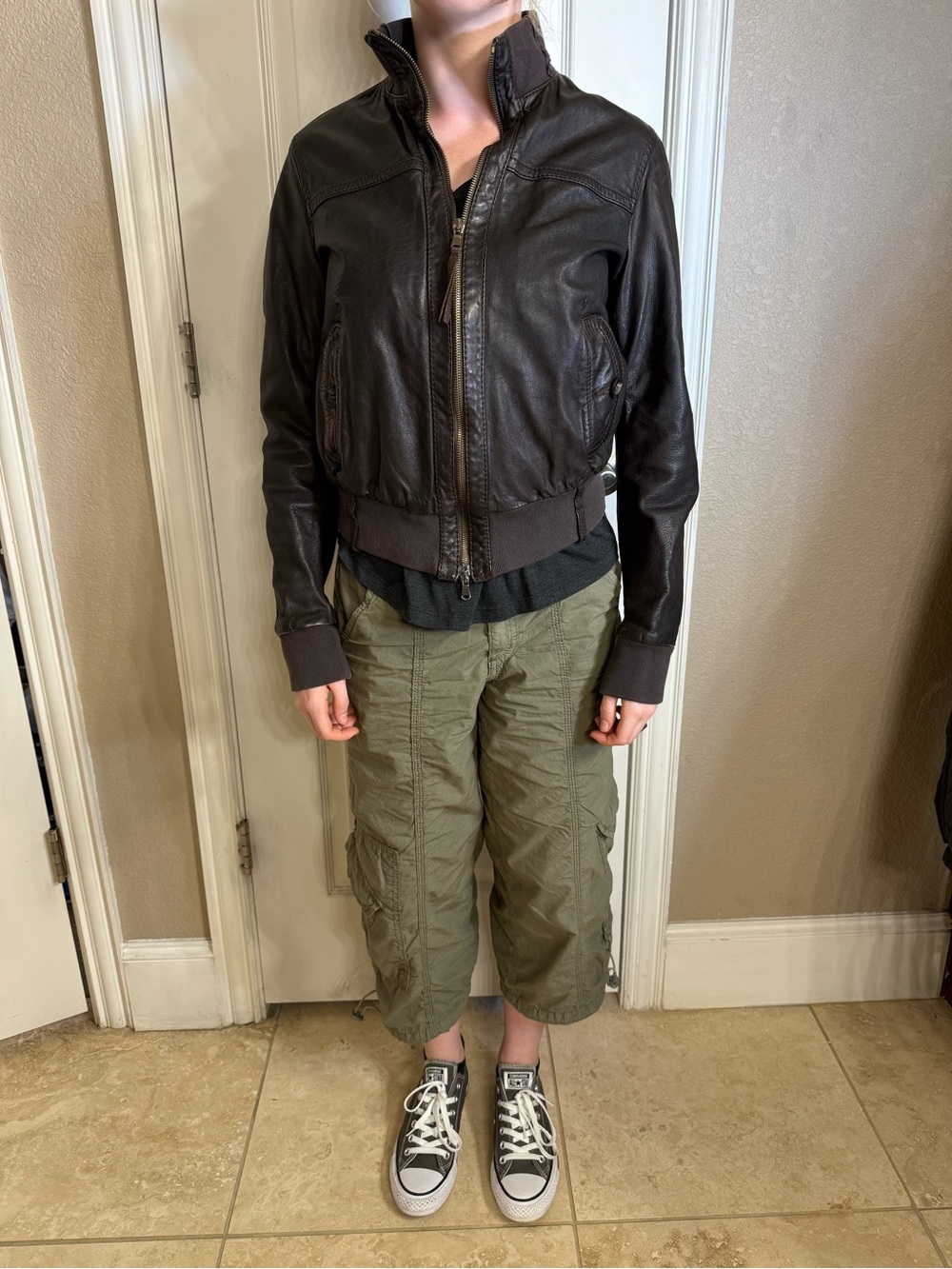 Vintage Marlboro Classics 100% Lambskin Leather Bomber Jacket - Women's S